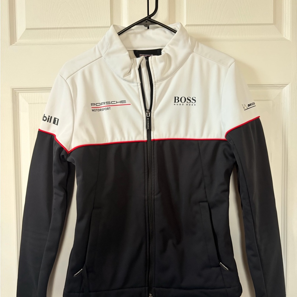 Hugo Boss Women’s White, Black & Red Porsche Motorsport Zip Jacket